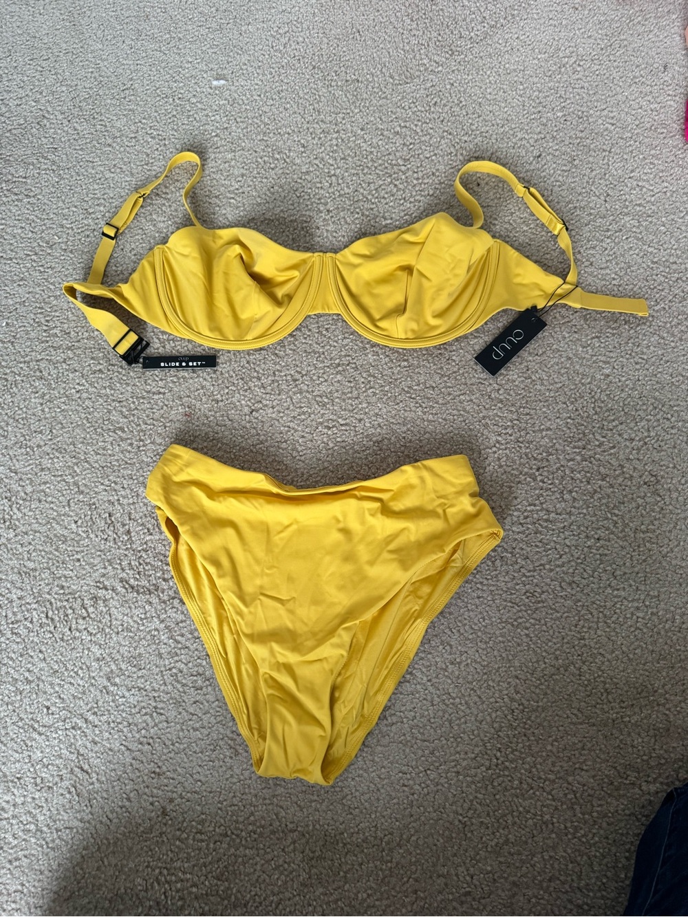 CUUP Bamboo Balconette Swim Top in Sunny Yellow